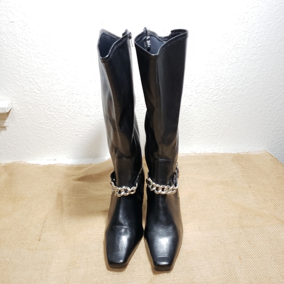 CLOUDWALKER Black Heeled Boots MOTO - Picture 2 of 8